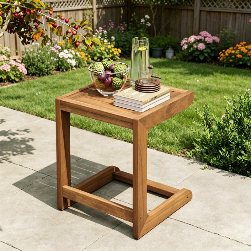 Table d'appoint en bois d'acacia