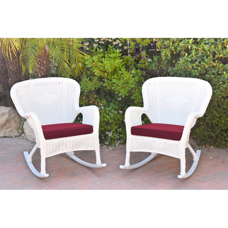 Chaise berçante Batchelder, Blanc, Rouge