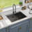 28" L x 22" W Drop-in Kitchen Sink 16 Gauge Stainless Steel Kitchen Sink Topmount Single Bowl Sink-100668146