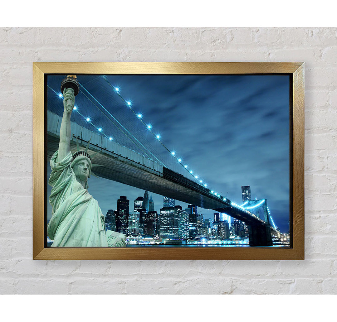 Freiheitsstatue Brooklyn Bridge Nights - Druck