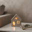 Townhouse Ceramic Tealight Holder - Hand-Finished Candle Lantern with Cut-Out Windows Starry Roof Tabletop Décor