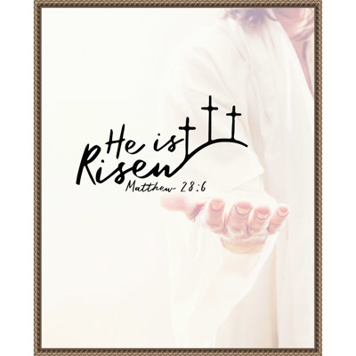 «He Is Risen Scripture» par Alva Jumath, reproduction d'art sur toile encadrée