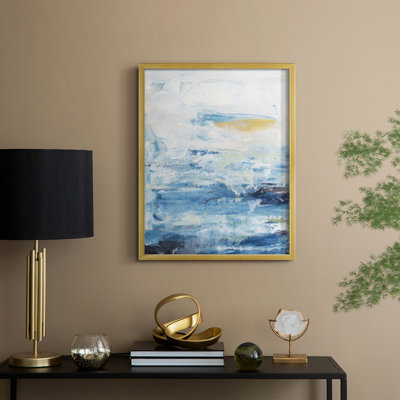 «Waves on Sand I», reproduction encadrée - bois massif