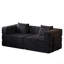 Canapé-lit modulaire en velours côtelé de 72,4 po avec mousse haute densité - noir-1545817357