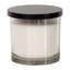 Decorative Wood Sage & Sea Salt Scented Glass Candle for Modern Living Room Decor - Relaxing Accent for Coffee Table or Bookshelf - 4", White & Black