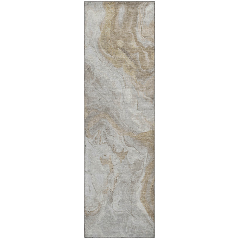 Premium Machine Washable Strinko AMF1682 Abstract Rug, Runner 2'3" x 7'6"