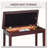 Button Tufted Faux Leather Padded Duet Piano Bench-434554159
