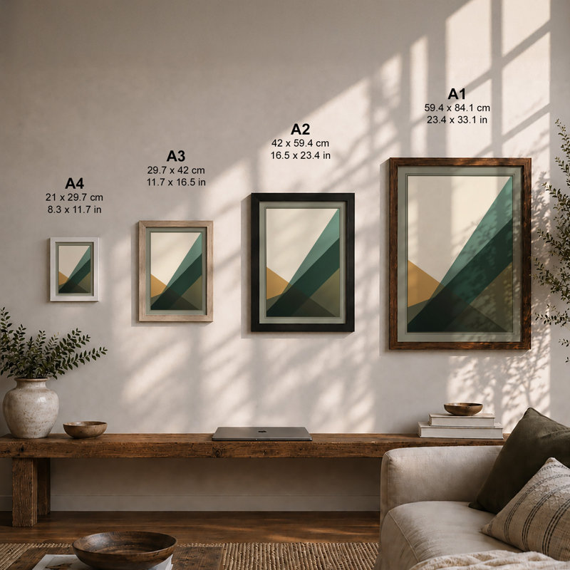 Angular Forms Geometric - Framed Print, Unframed, A3 - 42.0 x 29.7 cm