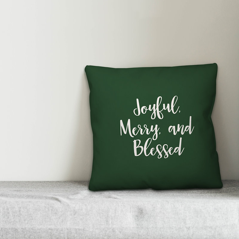  Coussin Joyful, Vert foncé, Housse de coussin