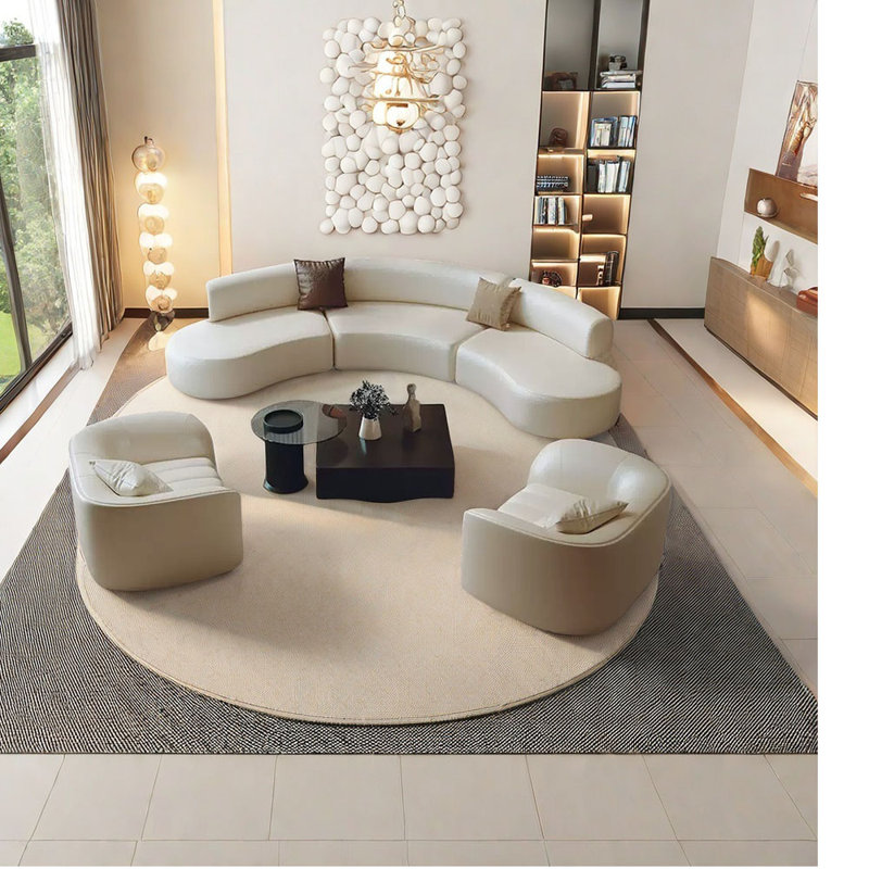 Semi-circular curved shaped movable corner sofa