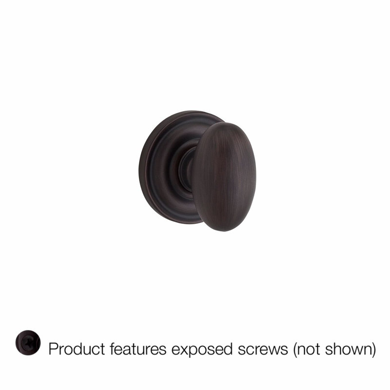 Ellipse Single Dummy Door Knob with Traditional Round Rose, Venetian Bronze