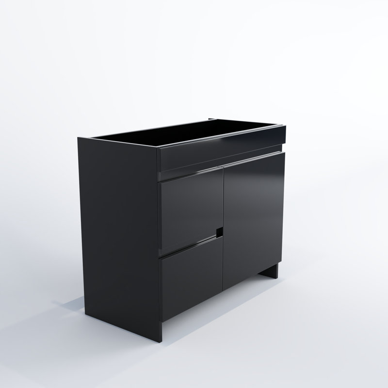 Cinnamon 36'' Single Bathroom Vanity Base Only, Glossy Black