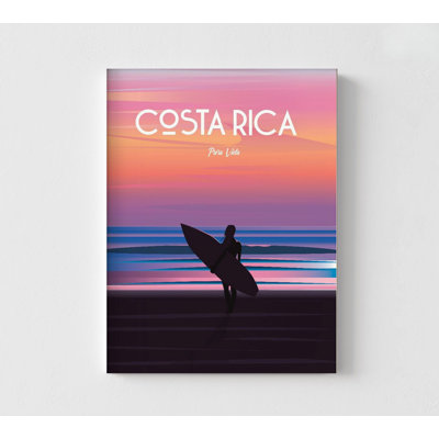 Costa Rica voyage affiche, art mural encadré Pura Vida, Surfer affiche murale, Art mural encadré, art mural surdimensionné, art mural grand