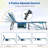 Outdoor Folding Chaise 5-position Lounge Chair With Face Hole & Adjustable Footrest Navy Blue