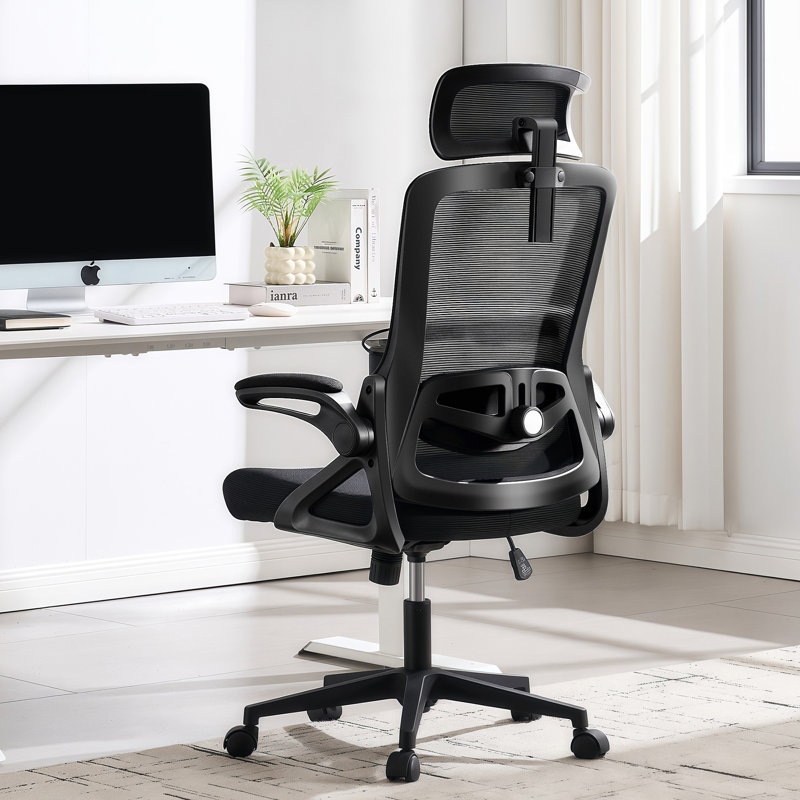 Ergonomic Office Chair, 400 LBS Computer Chairs with Adjustable Lumbar Support, Breathable Mesh Desk Chair Ergonomic with Thickened Cushion, Comfy Home Office Desk Chair (Black)