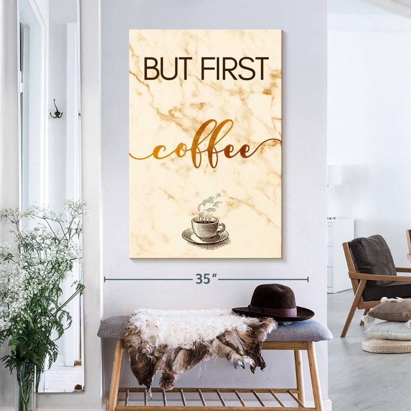 «Coffee Cup First» sur toile, H 39 po x l 26 po x P 1,25 po