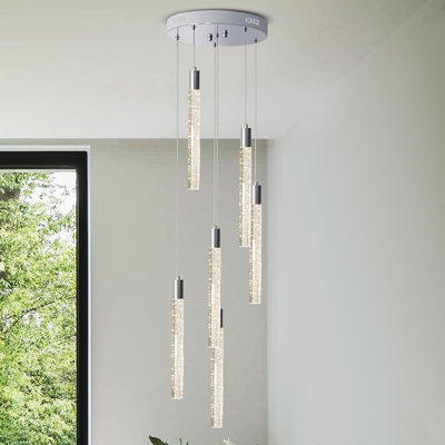 Elijio 6 - Light Cluster Cylinder LED Chandelier Kitchen Island Pendant