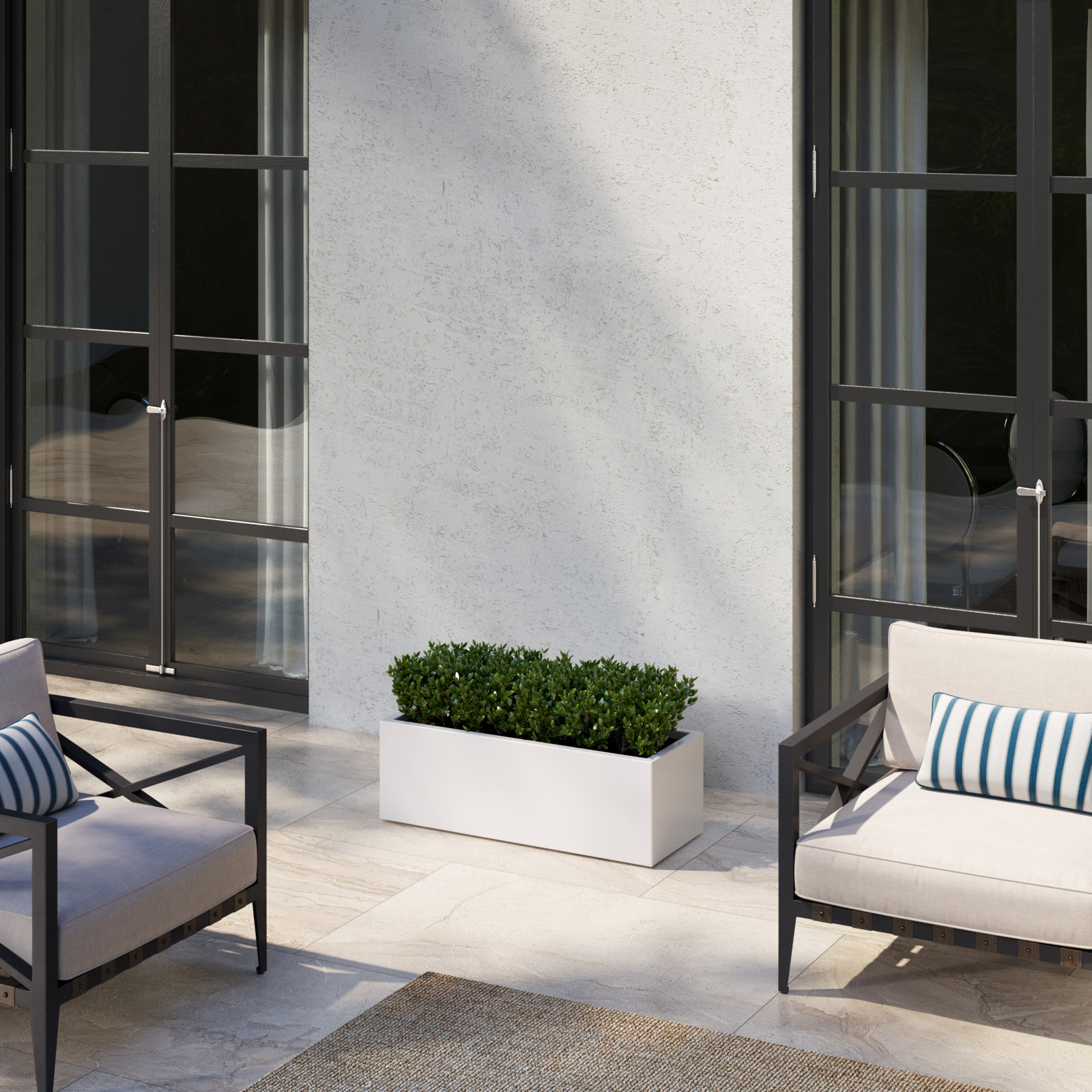 Rosann Handmade Planter Box, 12" H x 36" W x 14" D, White