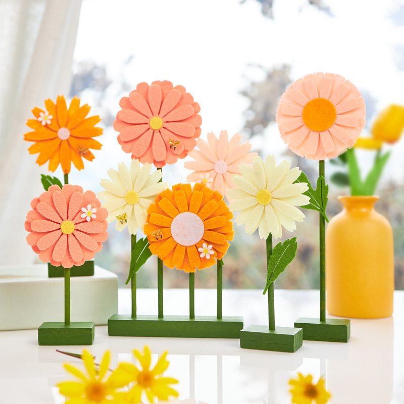 Daisy Felt Table Set - Pink & Orange