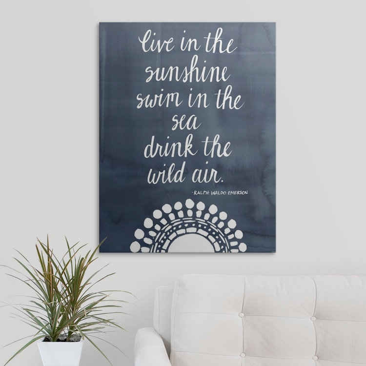 Adina Sun Quote I 'Grace Popp, art textuel, H 36 po x l 27 po x P 1,5 po, Toile