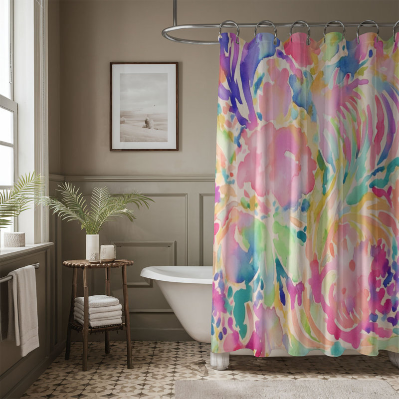 Creative Abstract Designs - Rideau de douche standard 1 pièce, H 74 po x l 71 po