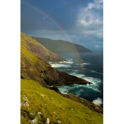 Rainbow At The Coast Of Slea Head In Ireland - Wrapped Canvas Print