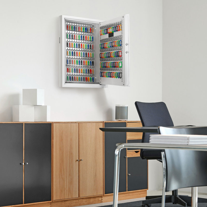 Armoire à clés 144 avec étiquettes de couleur - Rangement facile et sécuritaire - Coffre-fort mural 144 clés idéal pour plusieurs emplacements