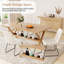 Ensemble de salle à manger de cuisine, table de salle à manger de 63 po avec chaises rembourrées de 32,8 po (table 4 chaises)-126089431-126089430-126089429