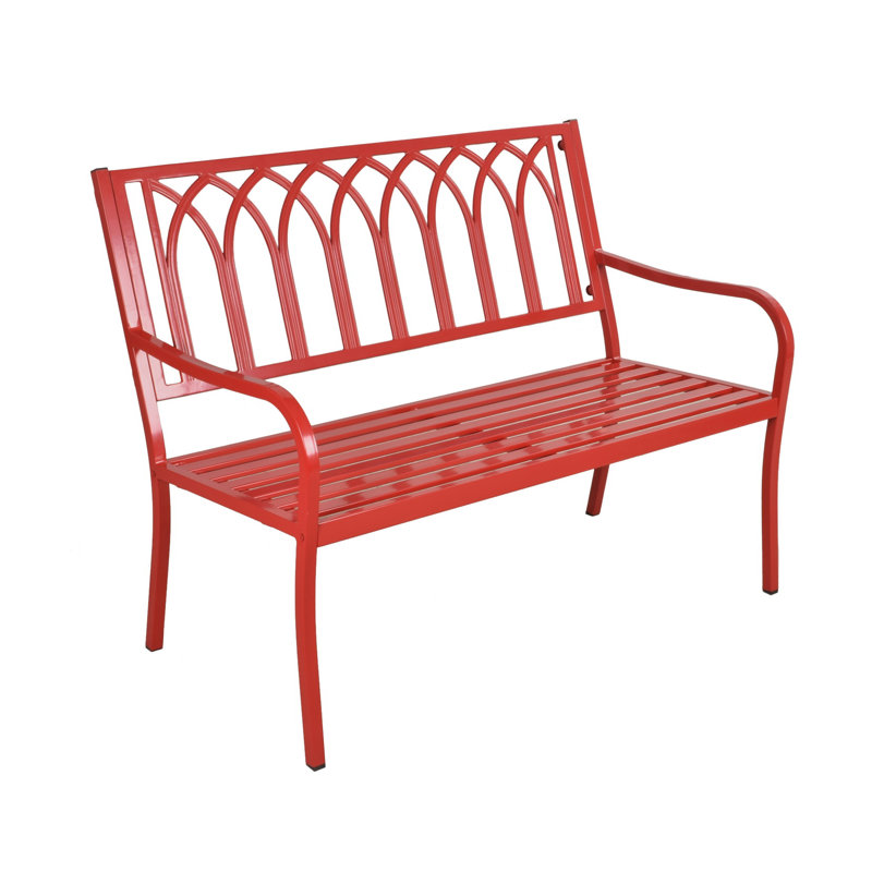 Banc de jardin Romy, 34,5" H x 51,5" L x 26" D, rouge