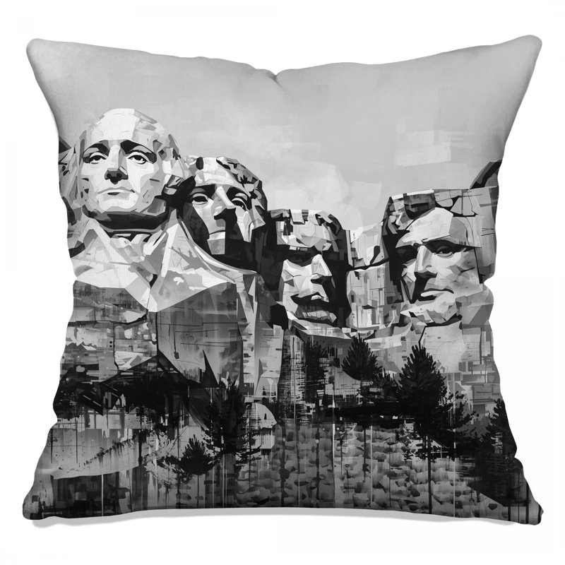 Coussins décoratifs Mount Rushmore Illustration, 14 X 14 pouces