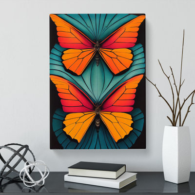 CAN-V0523-323X Butterfly Gouache Paint 1 Piece Wrapped Canvas Wall Art