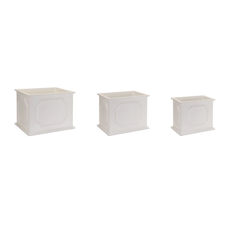 Boîte à fleurs en bois, H 11,1 po x l 13 po x P 8,25 po, Blanc