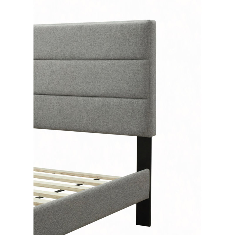 Lit-dans-une-boîte avec ports USB et tête de lit capitonnée, facile à installer, tissu en polyester moelleux, Lit simple