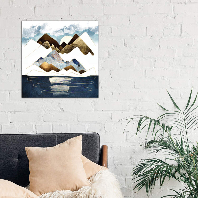 Minimal Abstract Mountains - Wrapped Canvas Print, 66.04 cm H x 66.04 cm W x 1.91 cm D