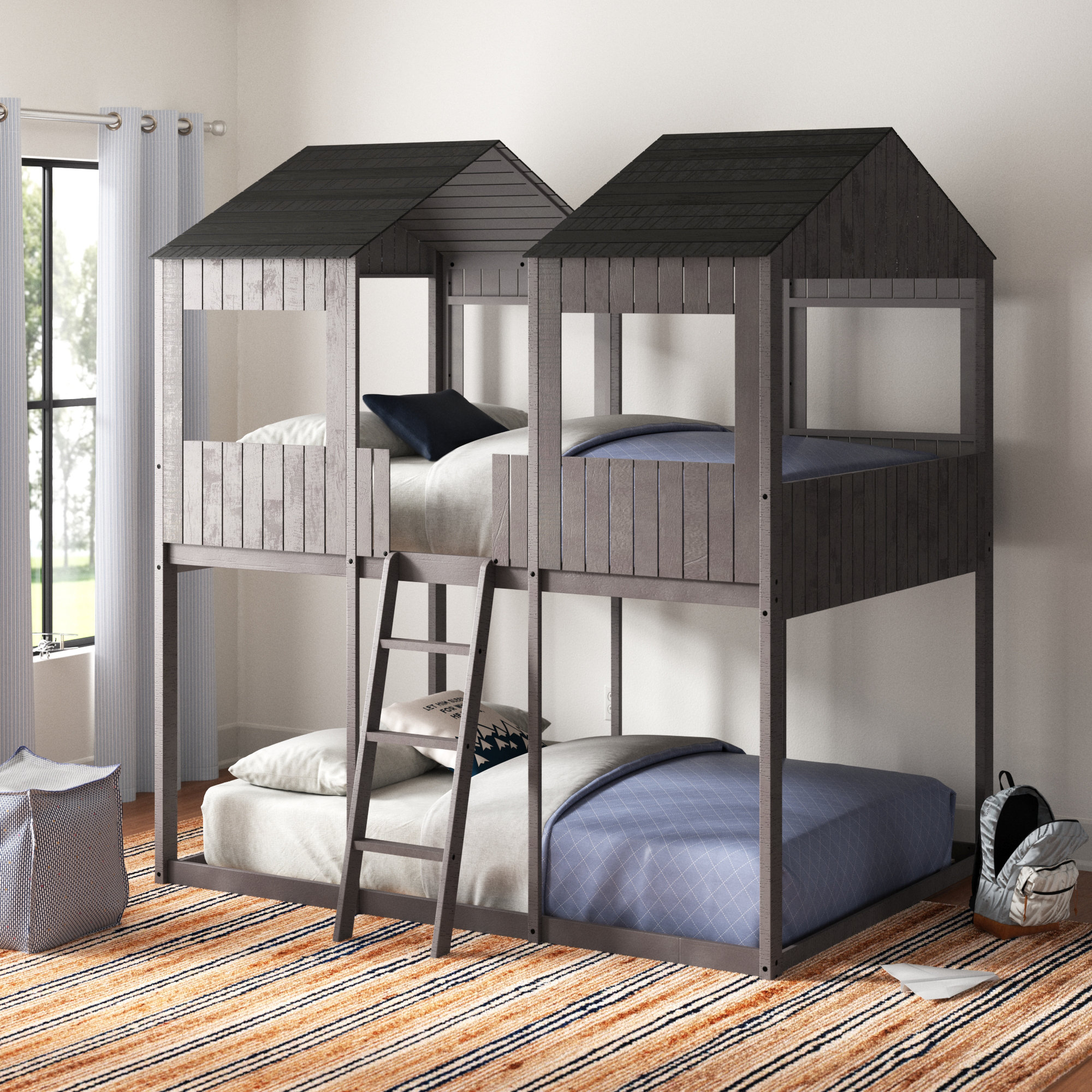 Sand & Stable Baby & Kids Calabasas Full Over Full Solid Wood Standard ...