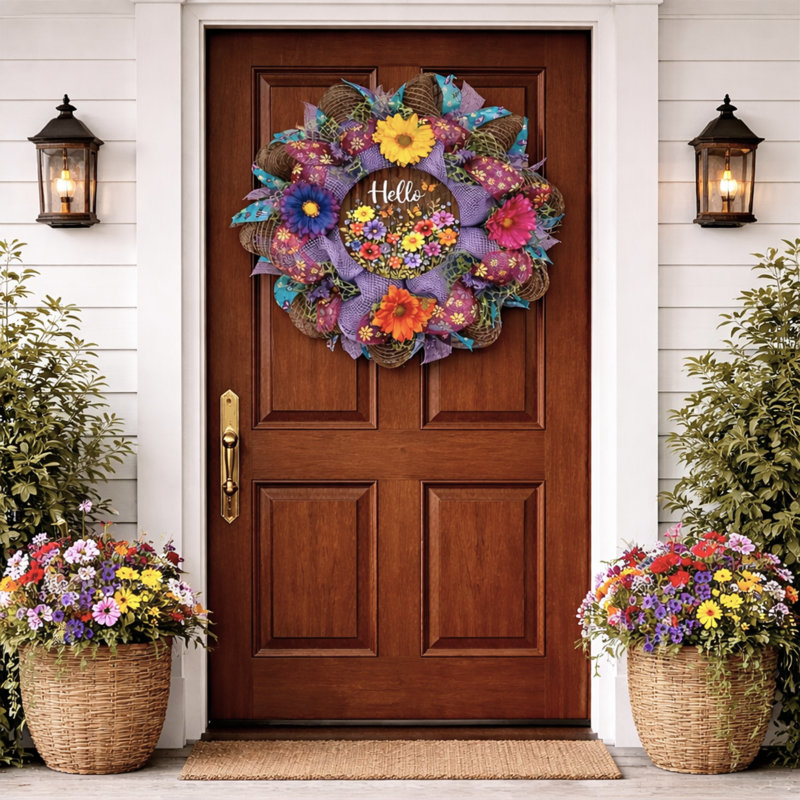 Spring Wreath Hello Floral