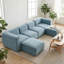 Canapé modulaire surdimensionné en U de 129 po avec deux repose-pieds-600516220