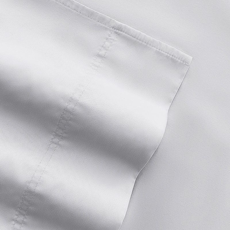 Ensemble de draps en coton uni, Gris, Ensemble de draps pour très grand lit californien