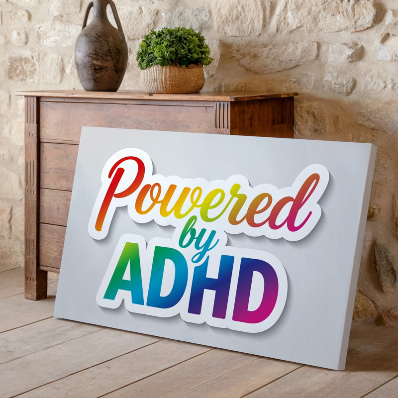 Reproduction d'art sur toile, "Art textuel" animé par ADHD, H 9 po x l 12 po