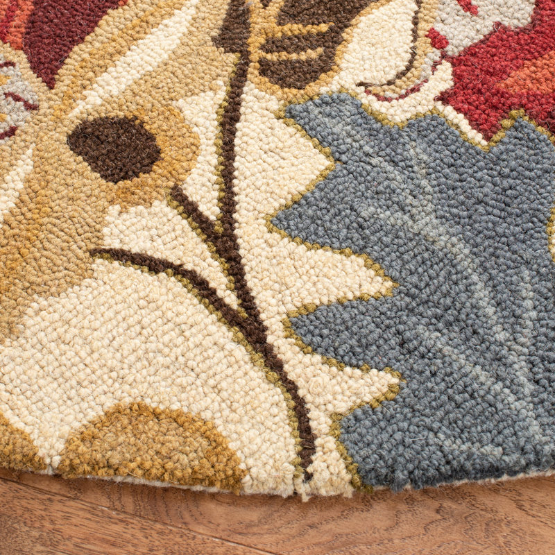 Arber Hand Tufted Wool Floral Rug, Round 6'