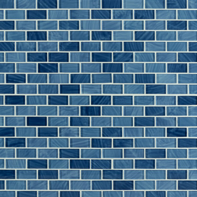 Carreau de mosaïque en verre à bord droit 1 po x 2 po Impressions