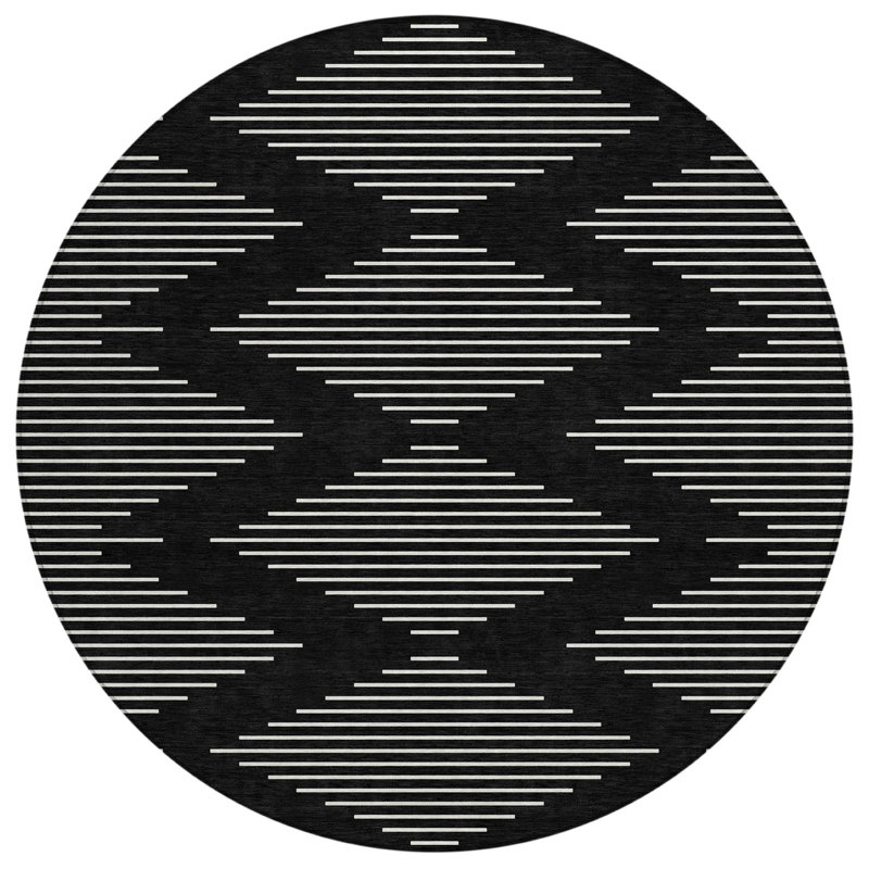 Tapis intérieur / extérieur noir Velina , 8 pi x 8 pi