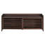 Banc à chaussures avec rangement et coussin, banc de rangement à volets vieillis avec charme rétro pour le salon, vestibule (espresso)-130151023
