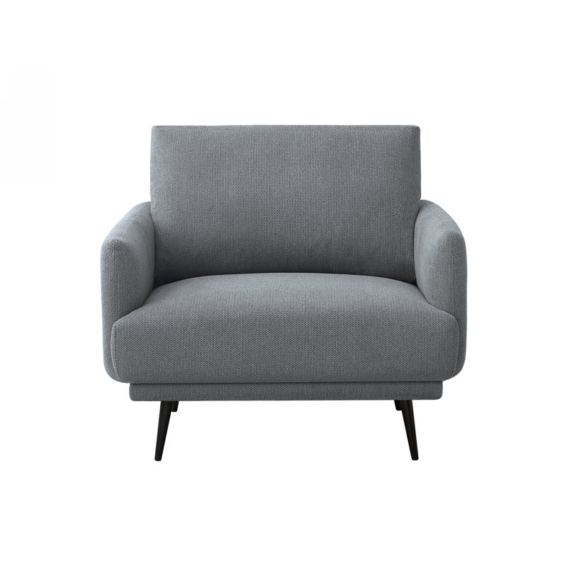 Chrispin 38" Wide Upholstery Arm Chair Accent Chair Single Seat Sofa For Living Room, Gray Linen