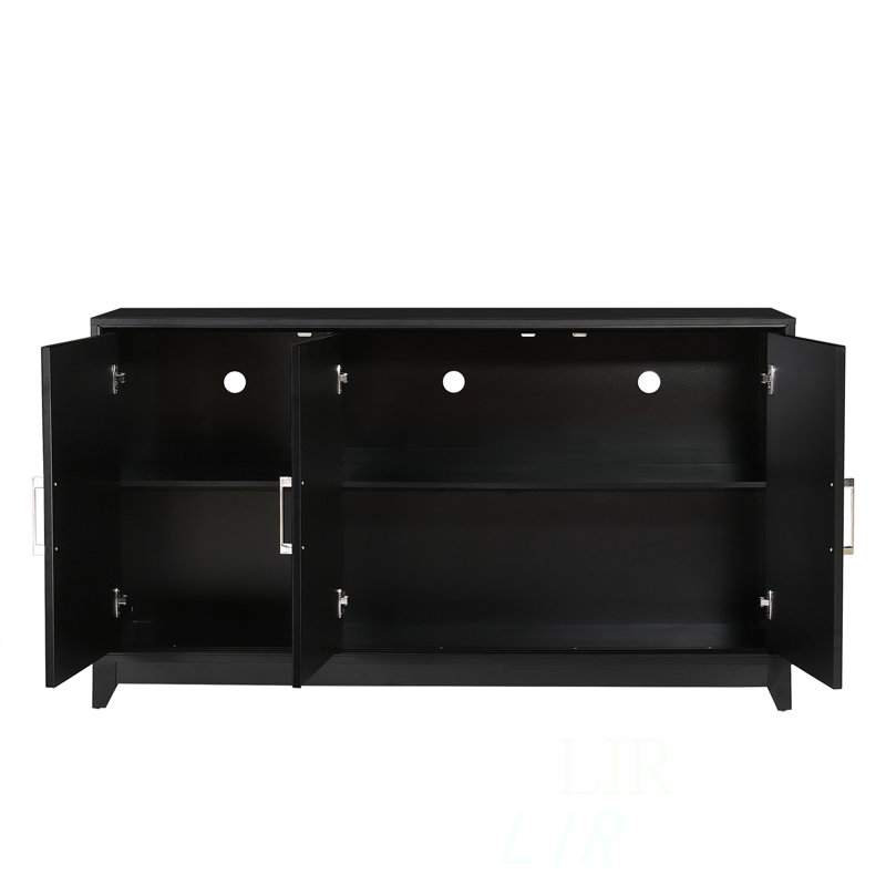 Console avec 2 espaces de rangement spacieux, Noir, noir, noir, noir