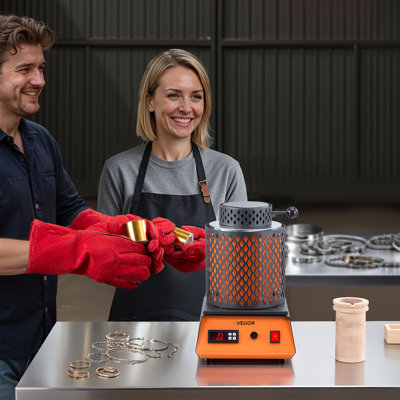 Four de fusion électrique, fonderie de fonderie électrique 1500W, fondeuse en métal 2102 11/1150 ℃ avec creuset en céramique de 5 kg, ensemble de fusion en or pour la fabrication de bijoux, barres en métal, composants en métal