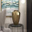 Vase décoratif en aluminium brossé avec couvercle-1167635756