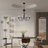 33-Inch Black Iron And Crystal Chandelier, 8-Light With Adjustable Chain