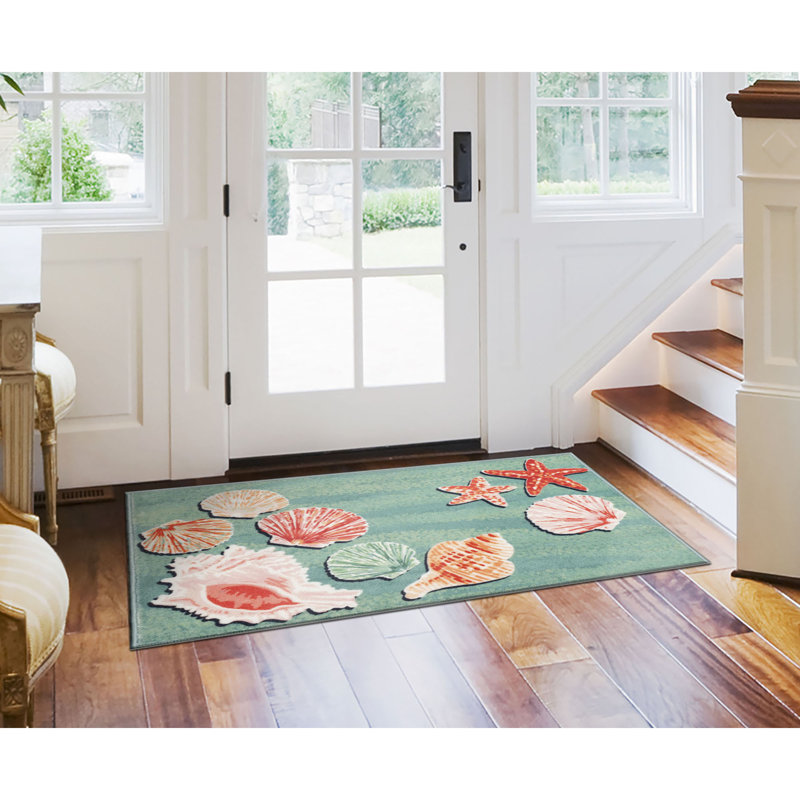 Ayni Shellebration Indoor Mat, Rectangle 2 pi x 2 pi 10 po