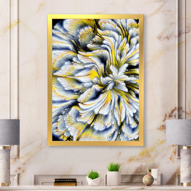 Œuvre d'art moderne sur toile, H 44 po x l 34 po x P 1,5 po, Cadre doré